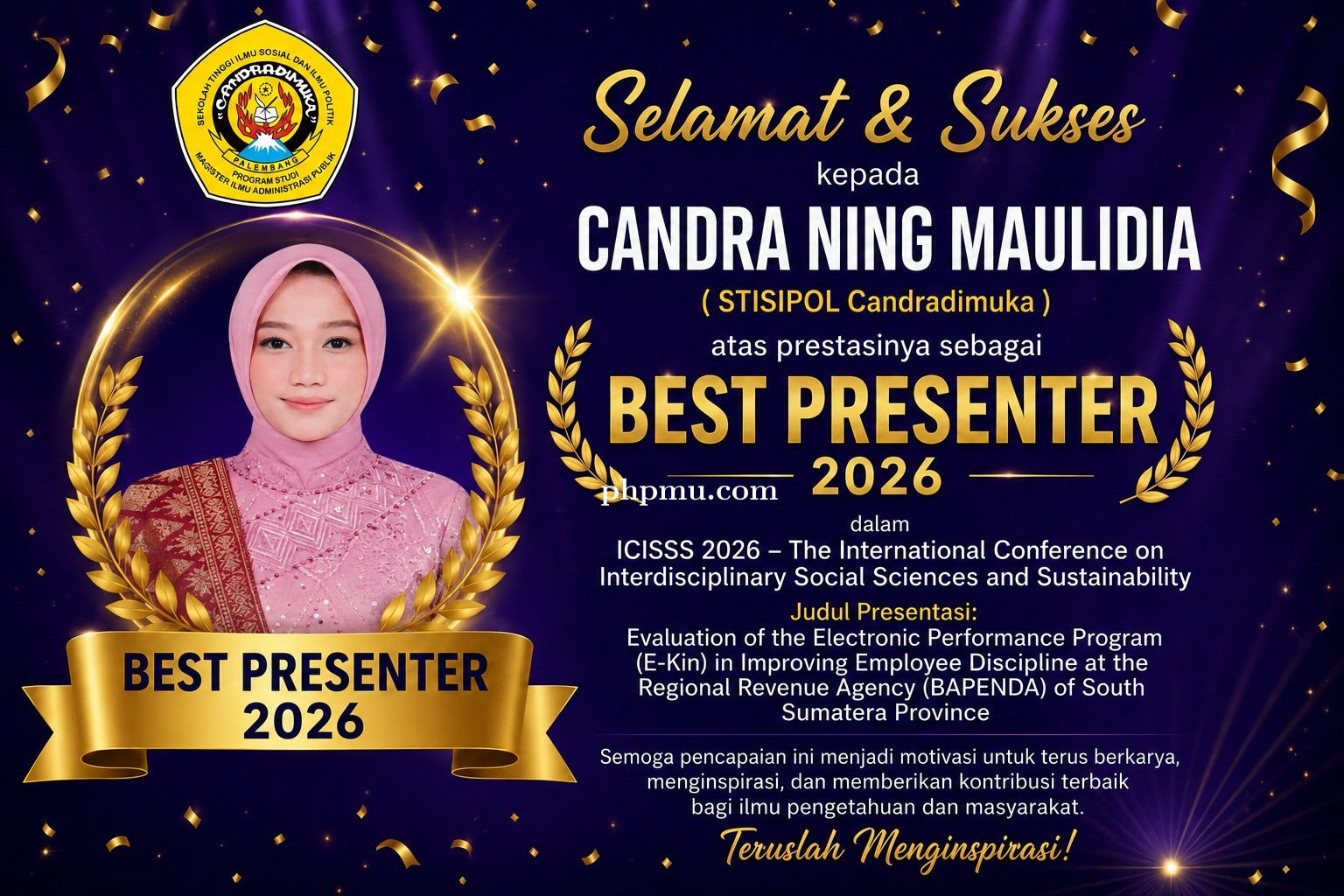 Best Presenter ICISSS 2026 \"The International Coference on Interdisciplinary Social Sciences and