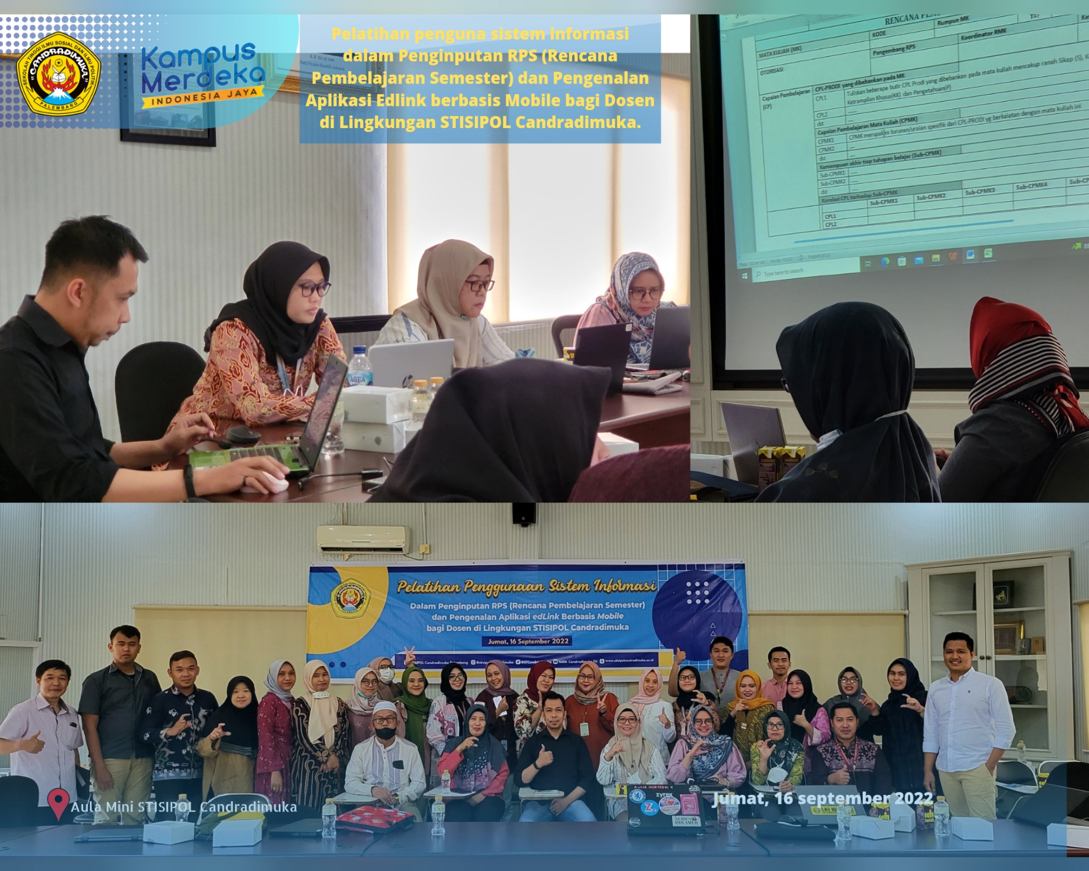 Pelatihan Penggunaan Sistem Informasi dalam penginputan  RPS ( Rencana pembelajaran Semester)