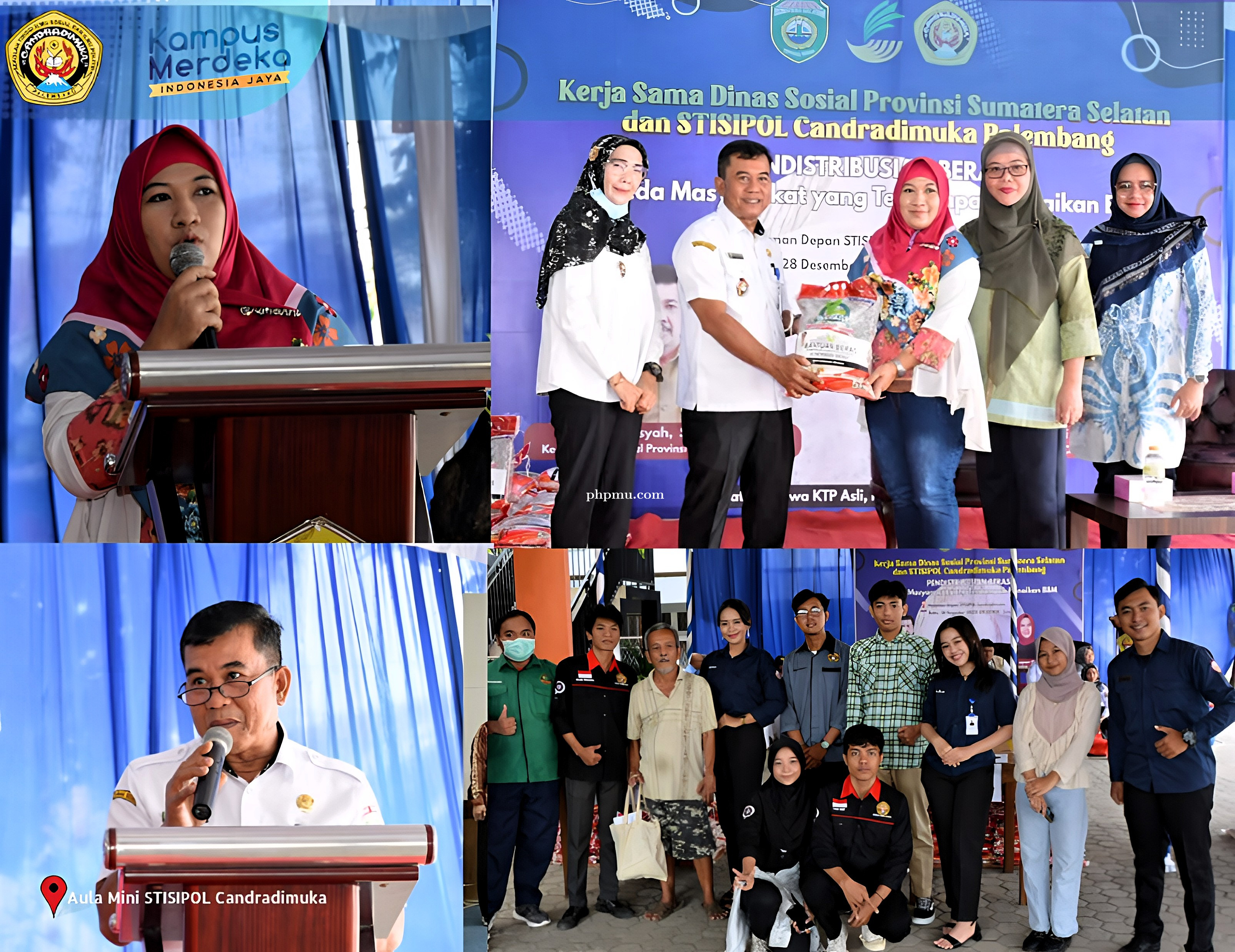 Kerjasama Pendistribusian Beras Dinas Sosial Provinsi Sumatera Selatan dan STISIPOL Candradimuka